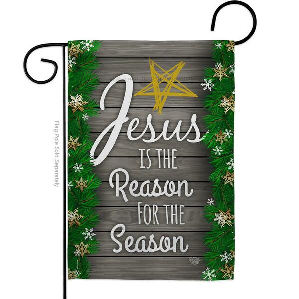 Ornament Collection 13 x 18.5 in. Jesus is the Reason for Season Garden Flag w/Winter Nativity Dbl-Sided Vertical Flags OR579059